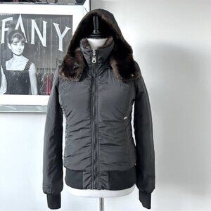 Miss Sixty Reversible Puffer Jacket with Faux Fur Lining